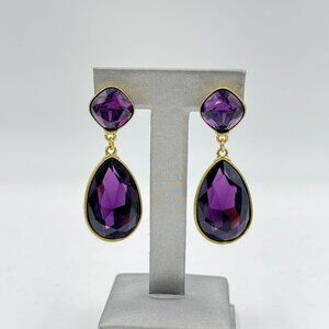 Heidi Daus "April in Paris" Purple Crystal Teardrop Earrings.